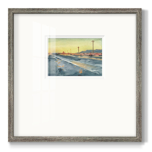 Deserted Highway I Premium Framed Print Double Matboard