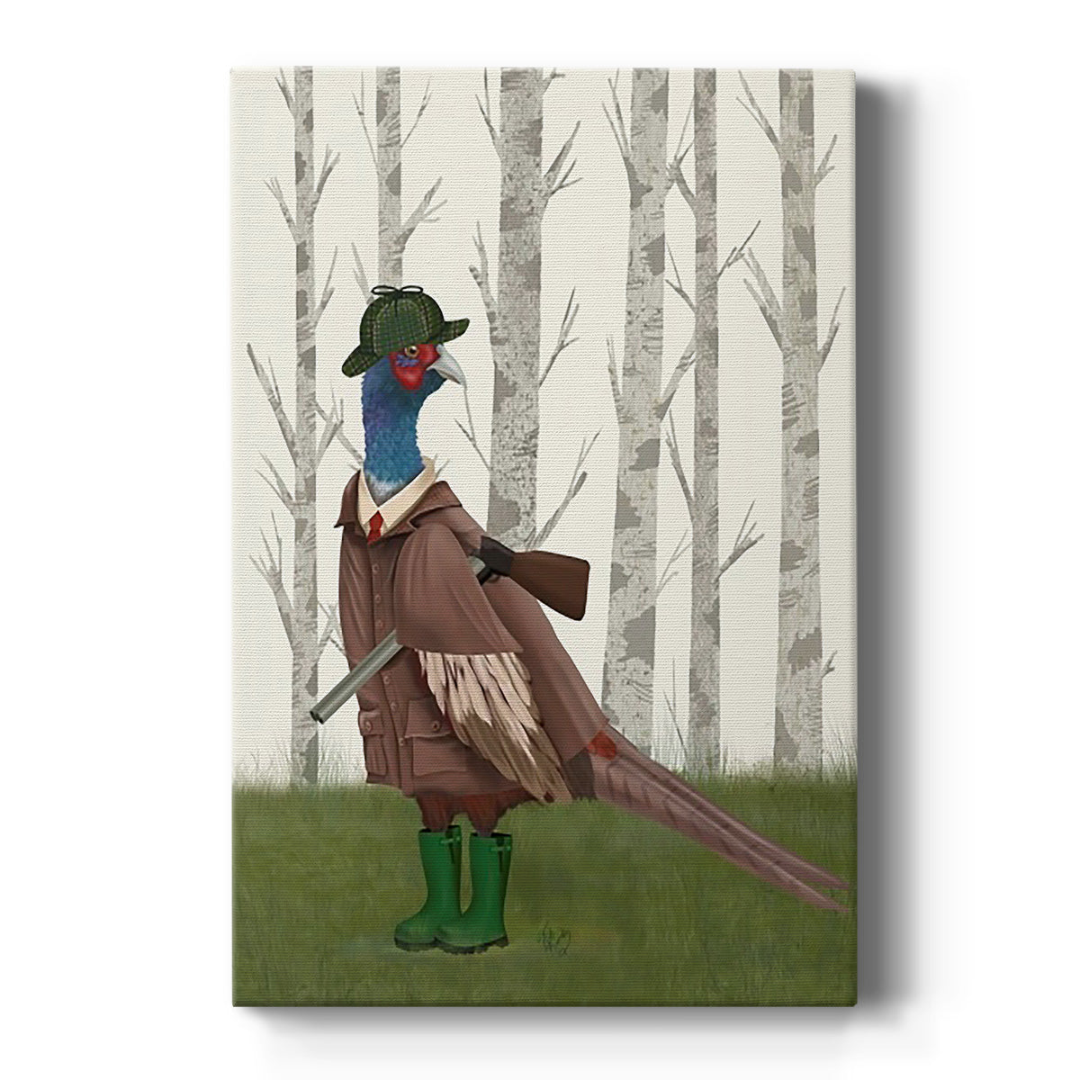 Pheasant Shooting Party 5 Premium Gallery Wrapped Canvas - Ready to Hang