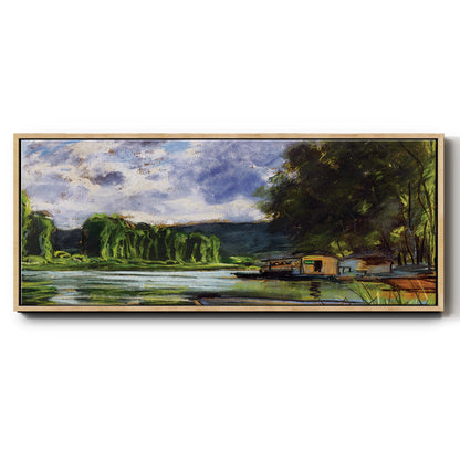 The Banks of the Seine near Jeufosse (Eure), 1880 - Floater Framed Canvas Print