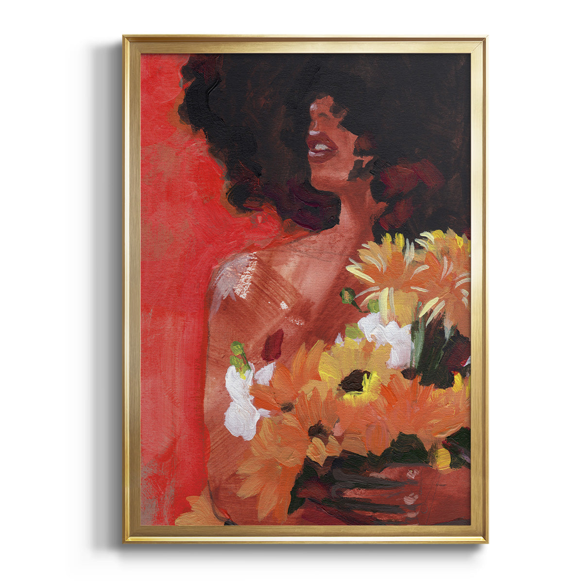 Through the Flowers I - Modern Framed Canvas Print