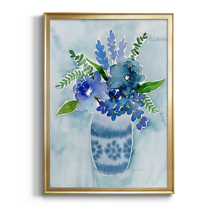 Blue Bouquet II - Modern Framed Canvas Print