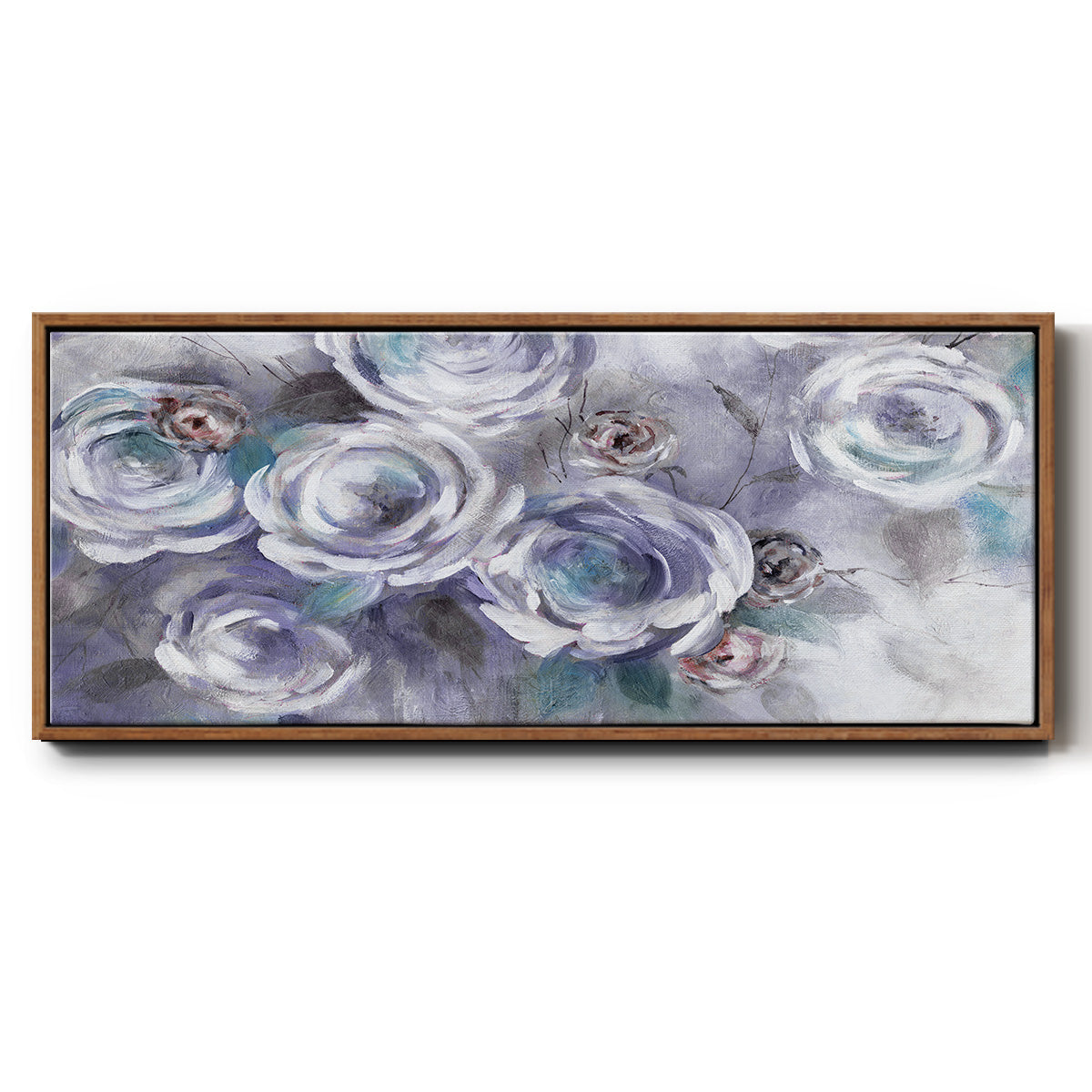 Iced Flowers - Floater Framed Canvas Print