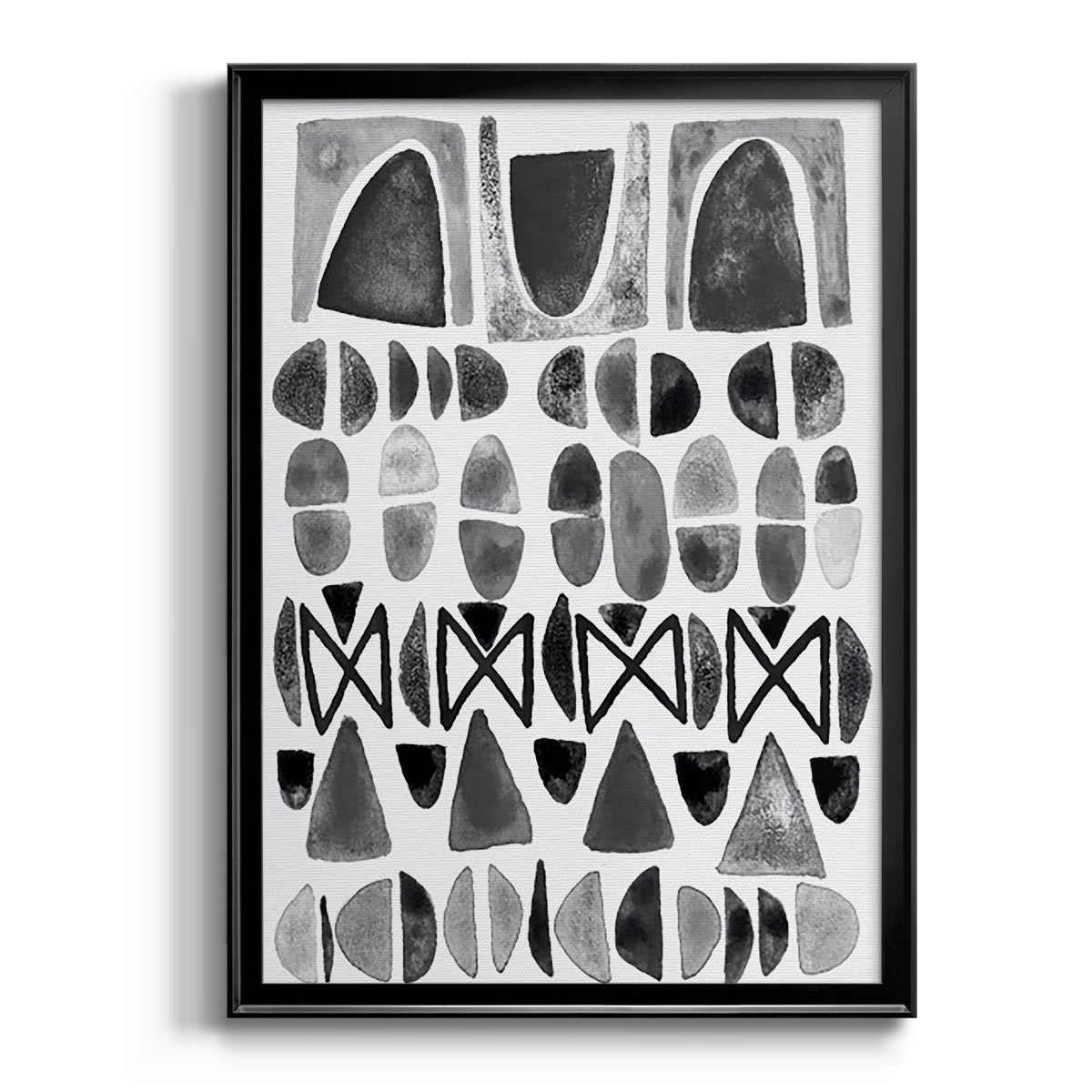 Grey Arches I - Modern Framed Canvas Print