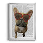 French Bulldog and Heart Glasses - Modern Framed Canvas Print