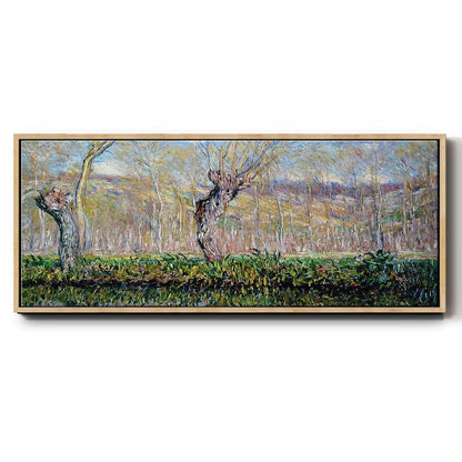 The Banks of the River Epte in Springtime, 1885 - Floater Framed Canvas Print