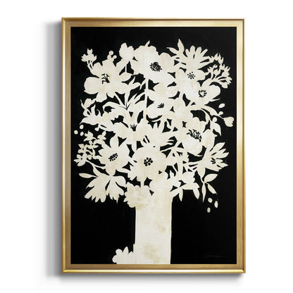 Floral Silhouette - Modern Framed Canvas Print