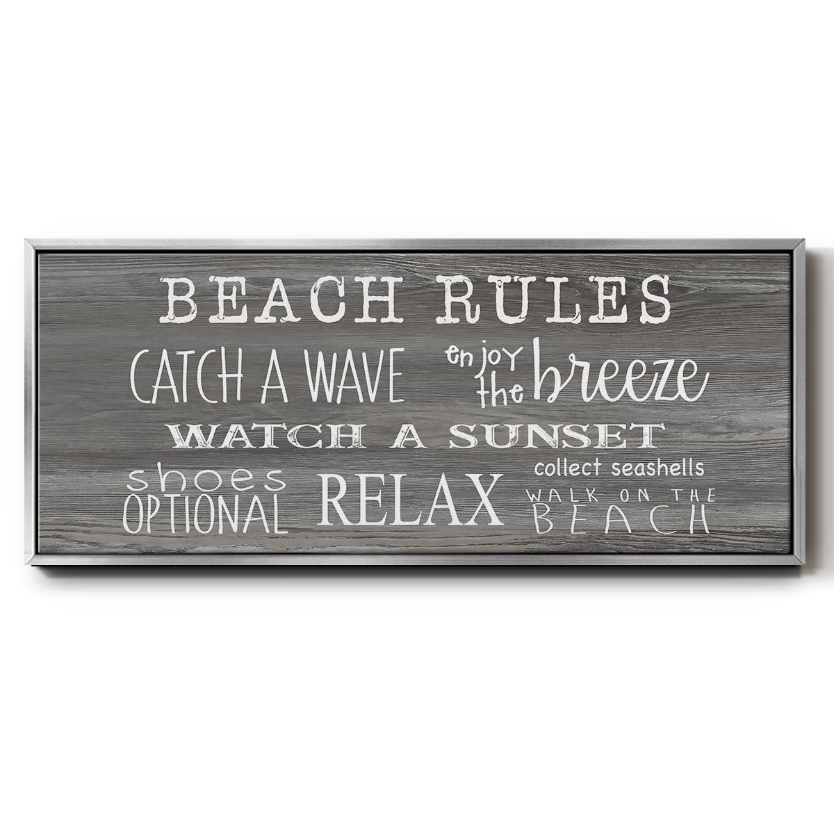 Beach Rules - Floater Framed Canvas Print