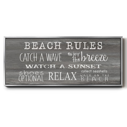 Beach Rules - Floater Framed Canvas Print
