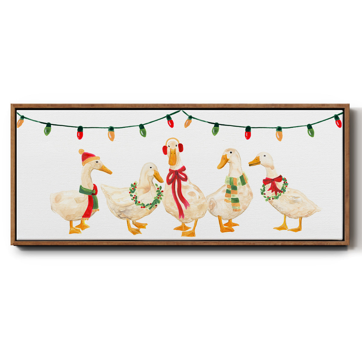 Merry Quackmas Collection D - Floater Framed Canvas Print