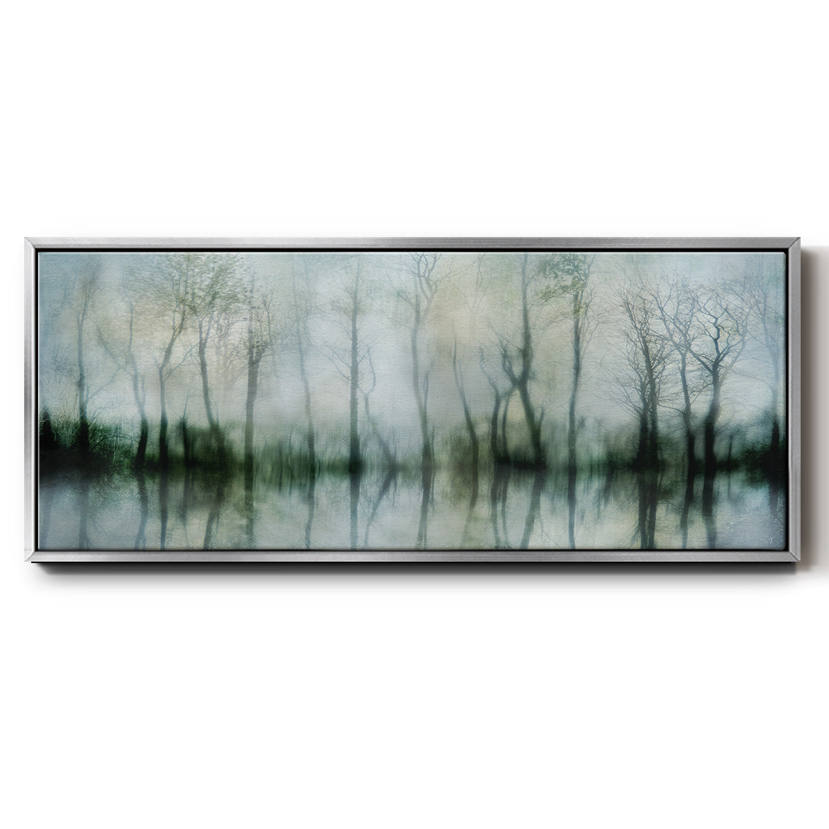 Mirrored Pond - Floater Framed Canvas Print