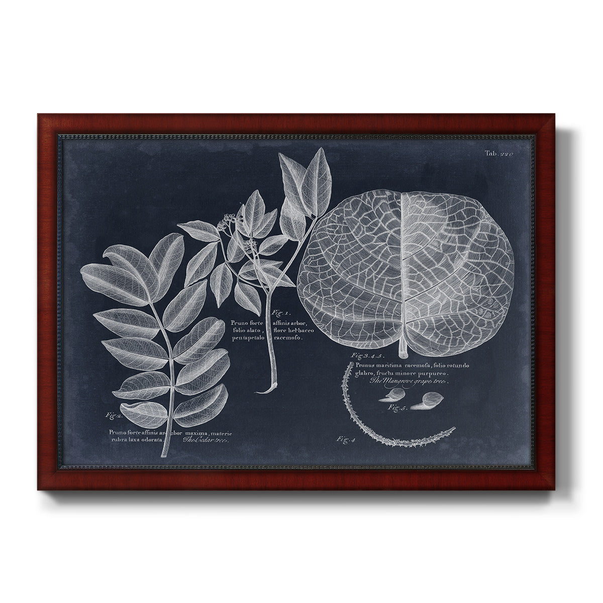 Foliage on Navy I Premium Framed Canvas- Ready to Hang