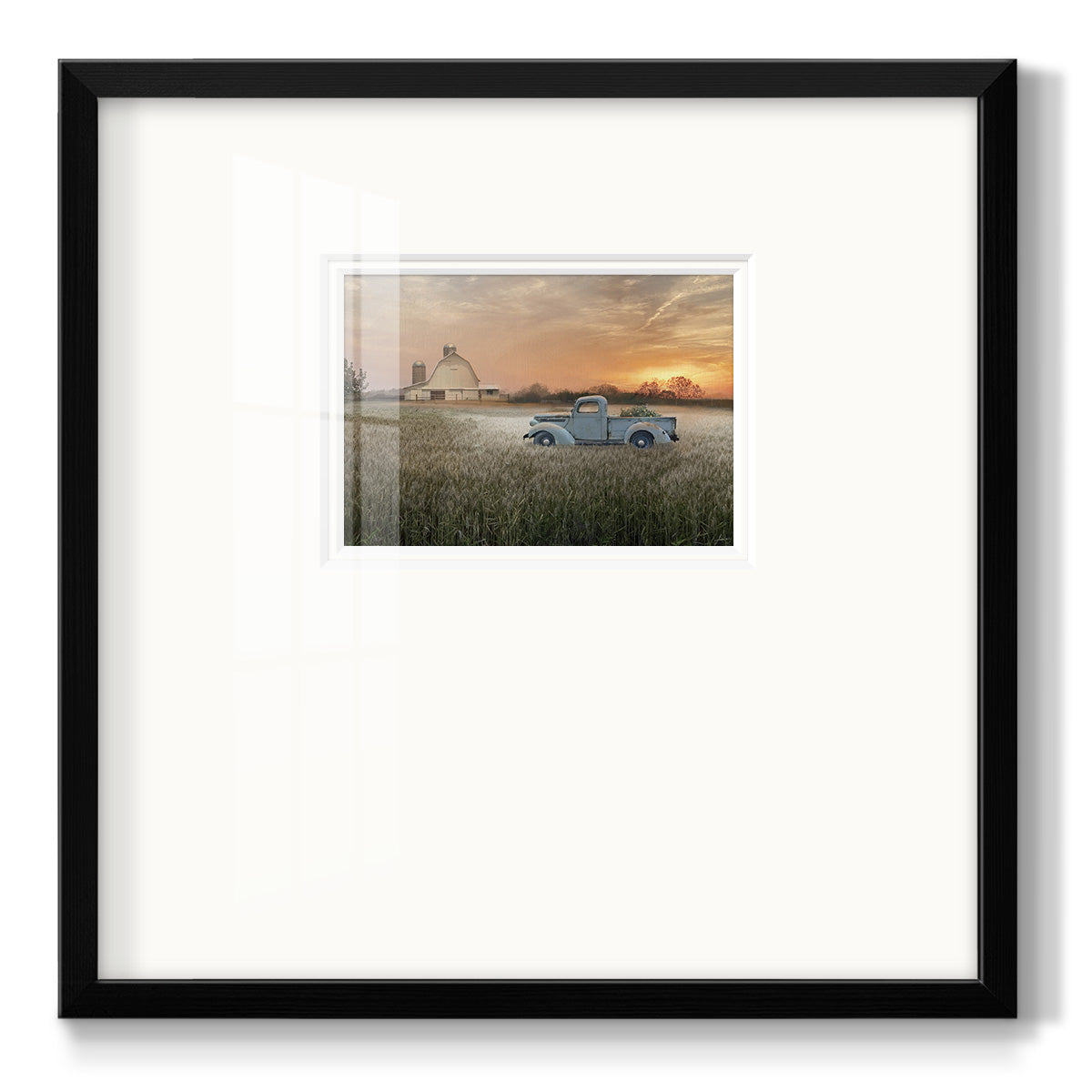 Evening Farm - Double Matboard Framed Print