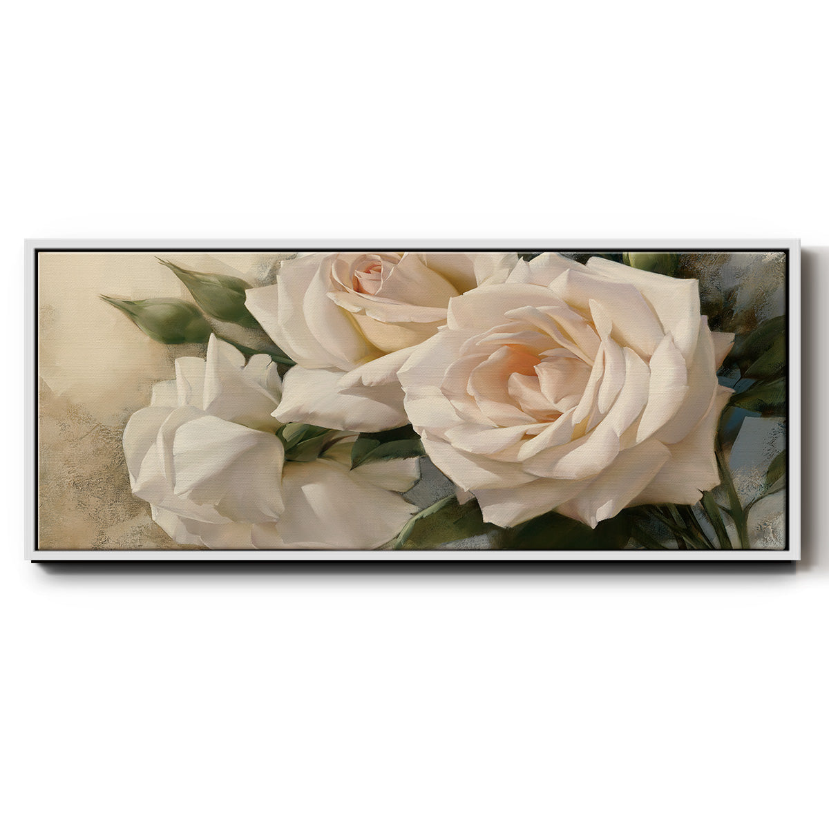 La Roseraie II - Floater Framed Canvas Print