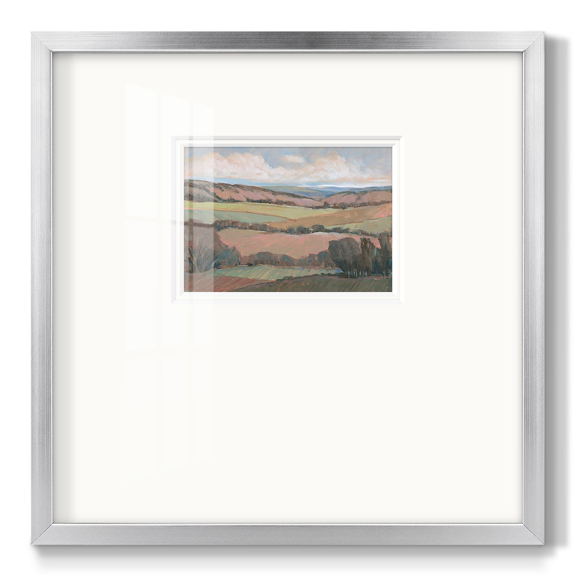 Hilly Countryside II - Double Matboard Framed Print