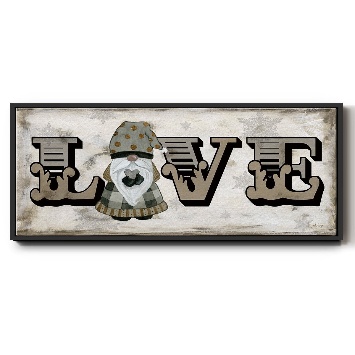 Winter Wonderland Friend Love - Floater Framed Canvas Print
