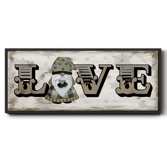 Winter Wonderland Friend Love - Floater Framed Canvas Print