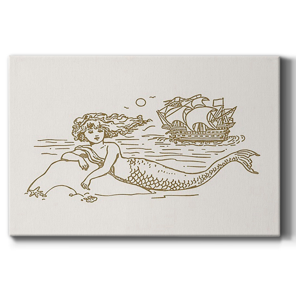 Sunning Mermaid II Premium Gallery Wrapped Canvas - Ready to Hang