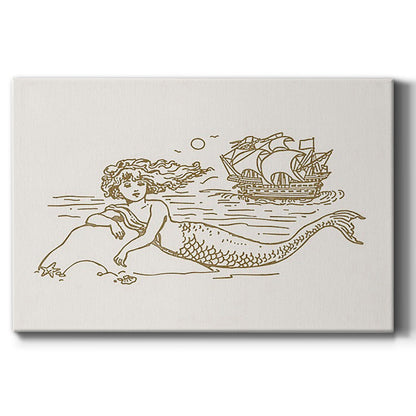 Sunning Mermaid II - Canvas Art Print