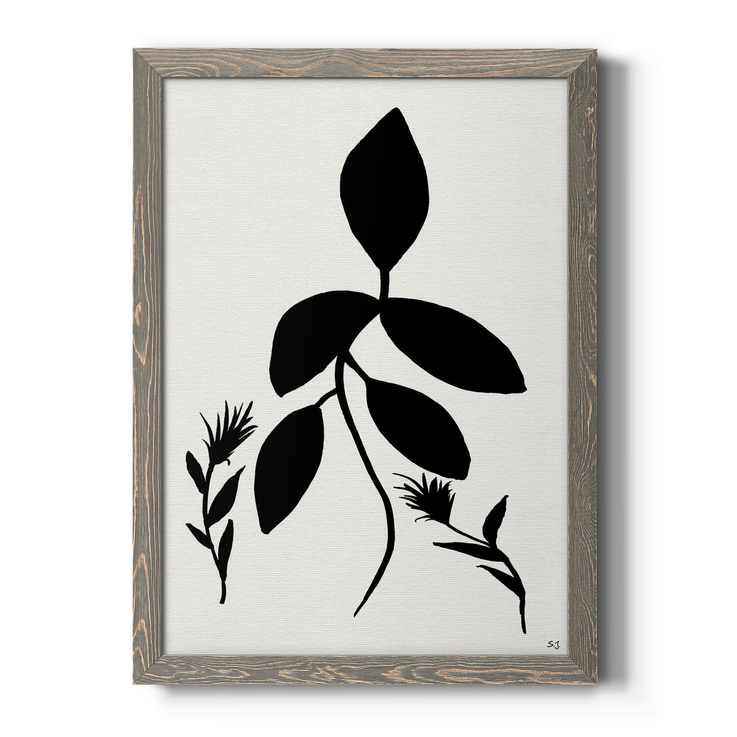 Silhouette Garden I - Premium Canvas Framed in Barnwood - Ready to Hang