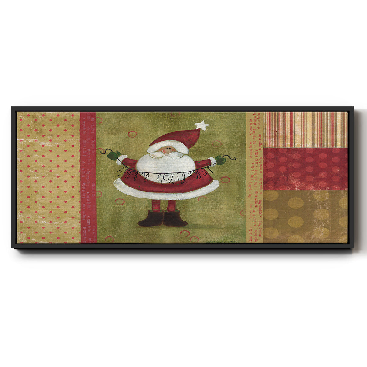 Holiday Santa - Floater Framed Canvas Print