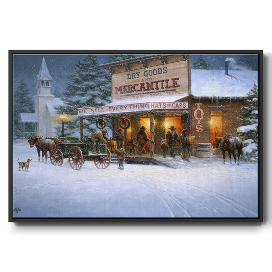 Christmas Wishes - Framed Gallery Wrapped Canvas in Floating Frame