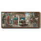 La Café de Rue - Floater Framed Canvas Print
