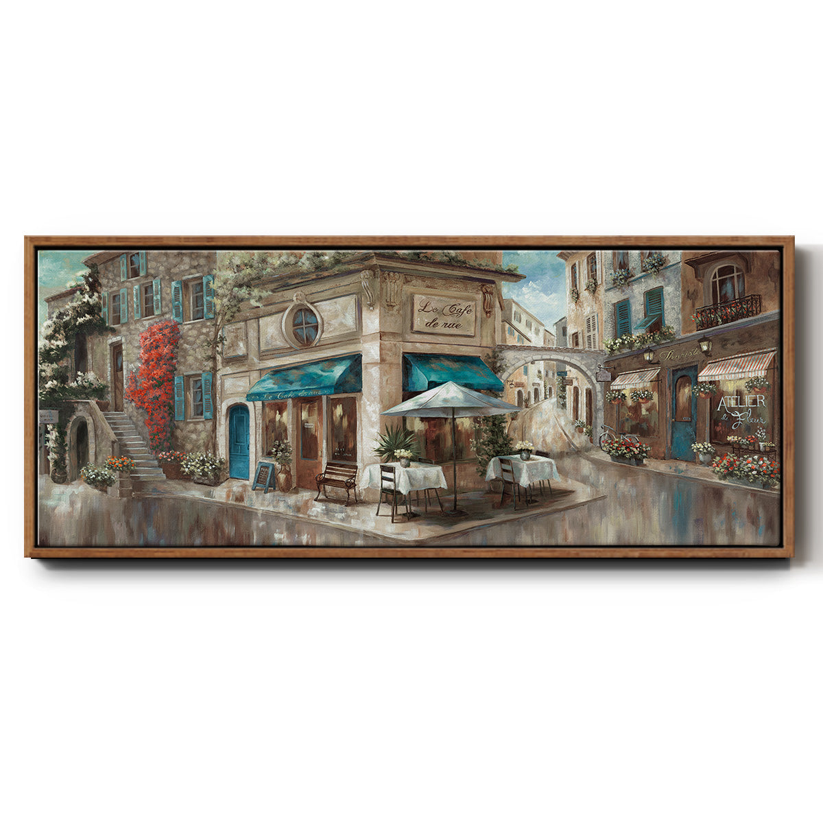 La Café de Rue - Floater Framed Canvas Print