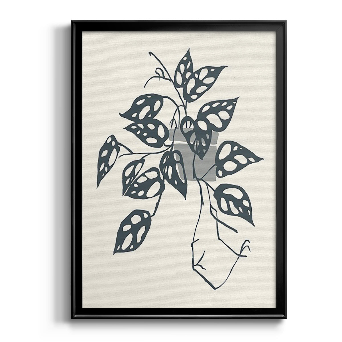 Growing Leaves III - Modern Framed Canvas Print