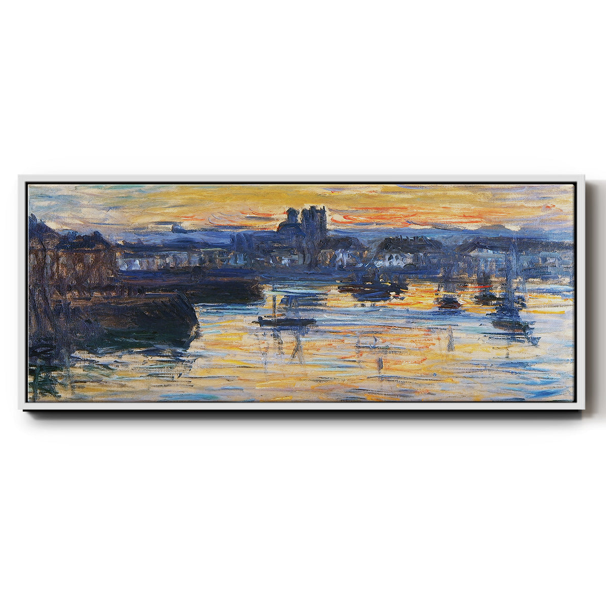 The Port of Dieppe, Evening, 1882 - Floater Framed Canvas Print