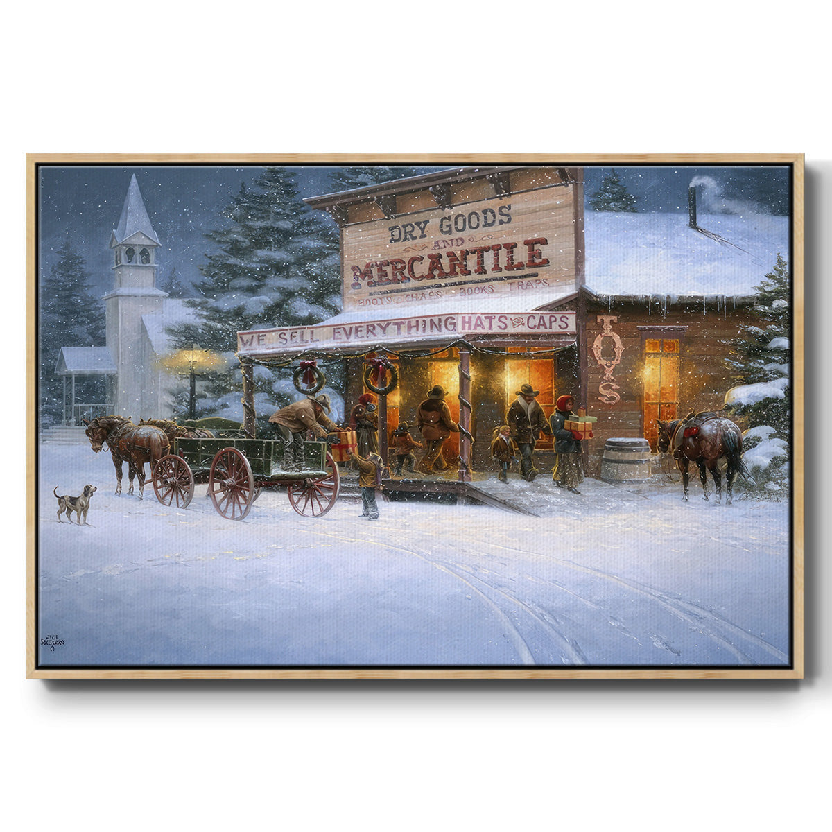 Christmas Wishes - Floater Framed Canvas Print