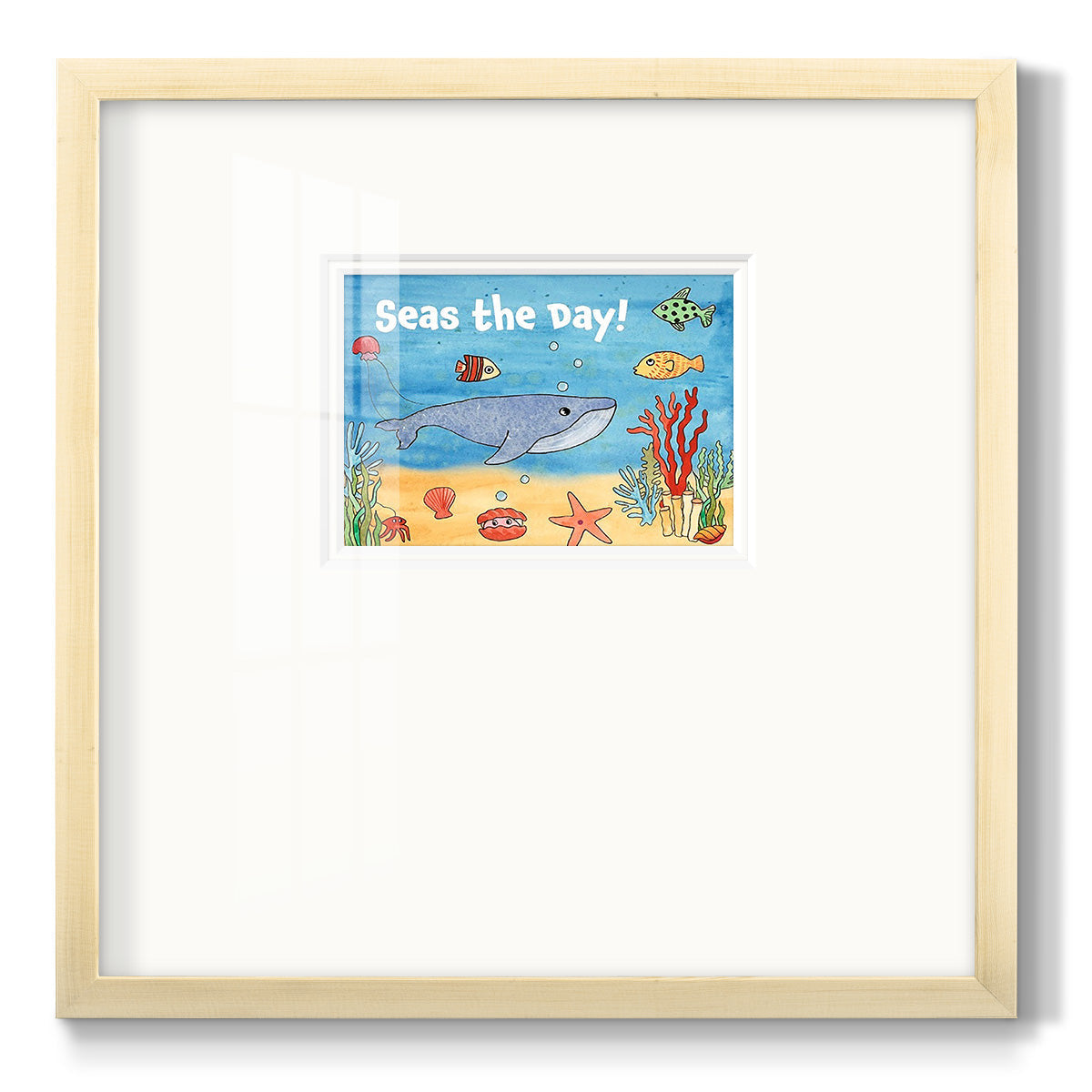 Cute Sea Creatures II - Double Matboard Framed Print
