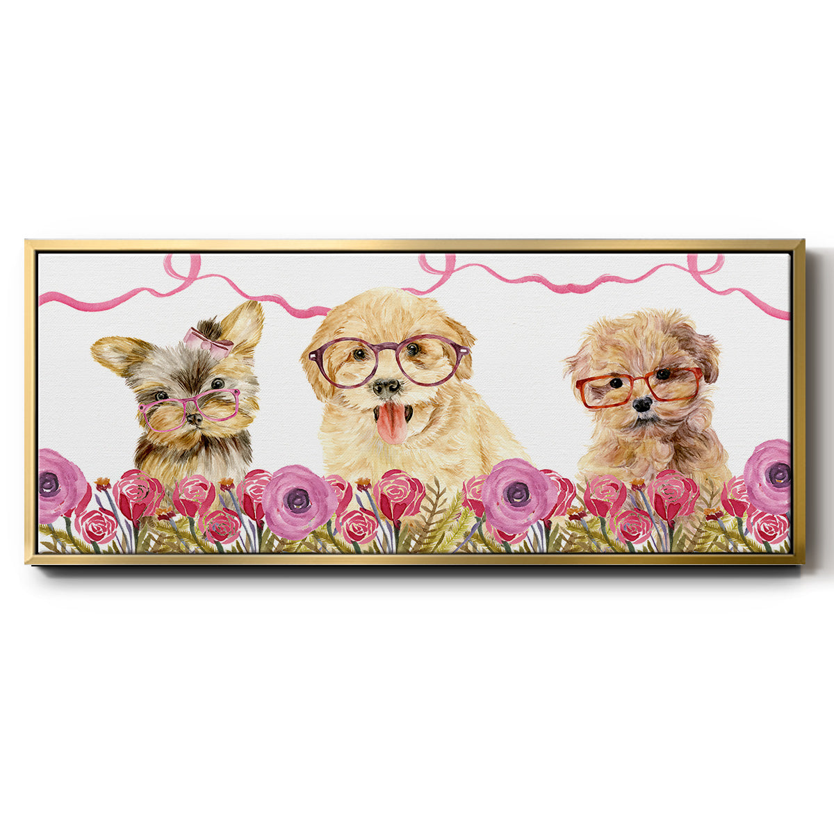 Puppy Valentine Collection D - Floater Framed Canvas Print