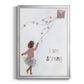 Girl Flying Kite - Modern Framed Canvas Print