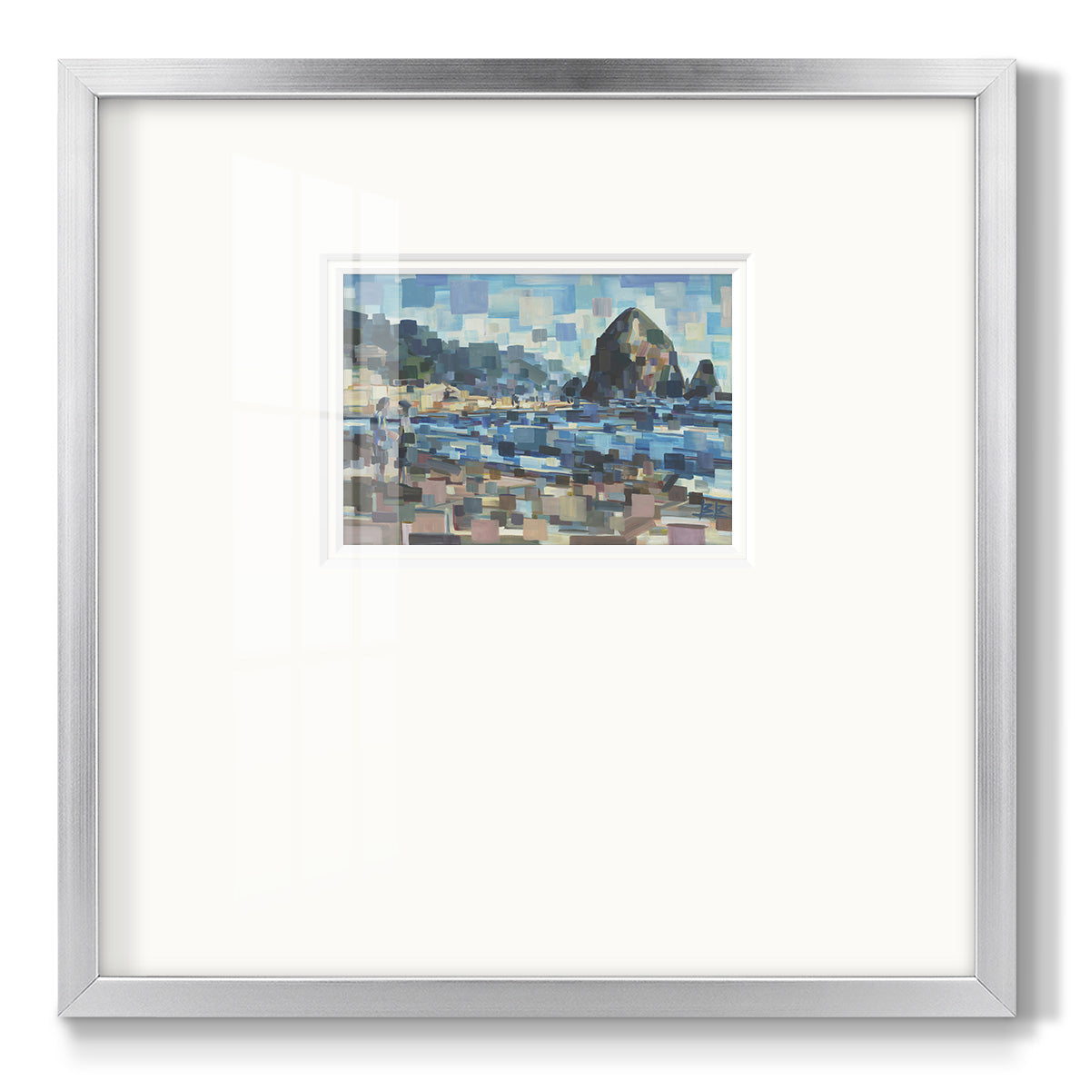 Evening in Cannon Beach- Premium Framed Print Double Matboard