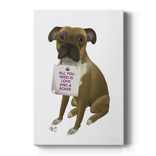 Love and Boxer Premium Gallery Wrapped Canvas - Ready to Hang