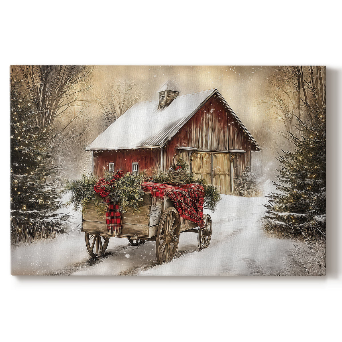 Dawn of Candlelit Village - Canvas Art Print
