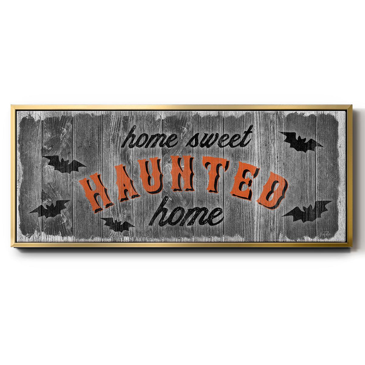 Home Sweet Haunted - Floater Framed Canvas Print