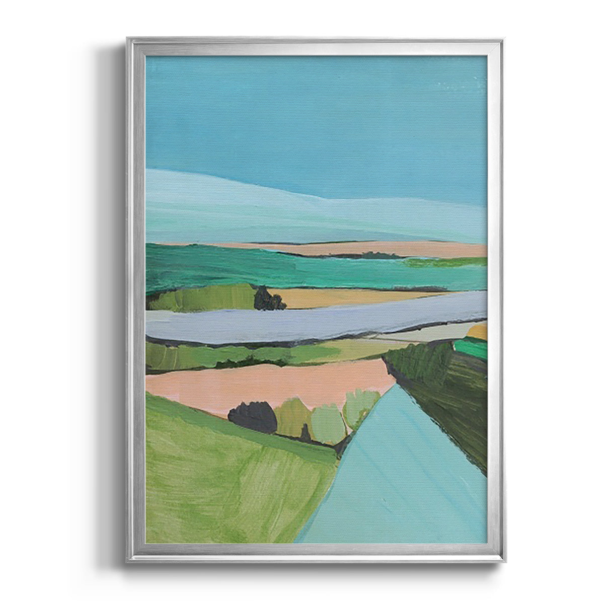 Bright Colored Countryside I - Modern Framed Canvas Print