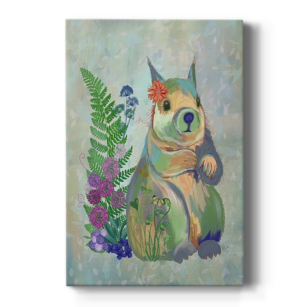 Fantastic Florals Squirrel - Canvas Art Print