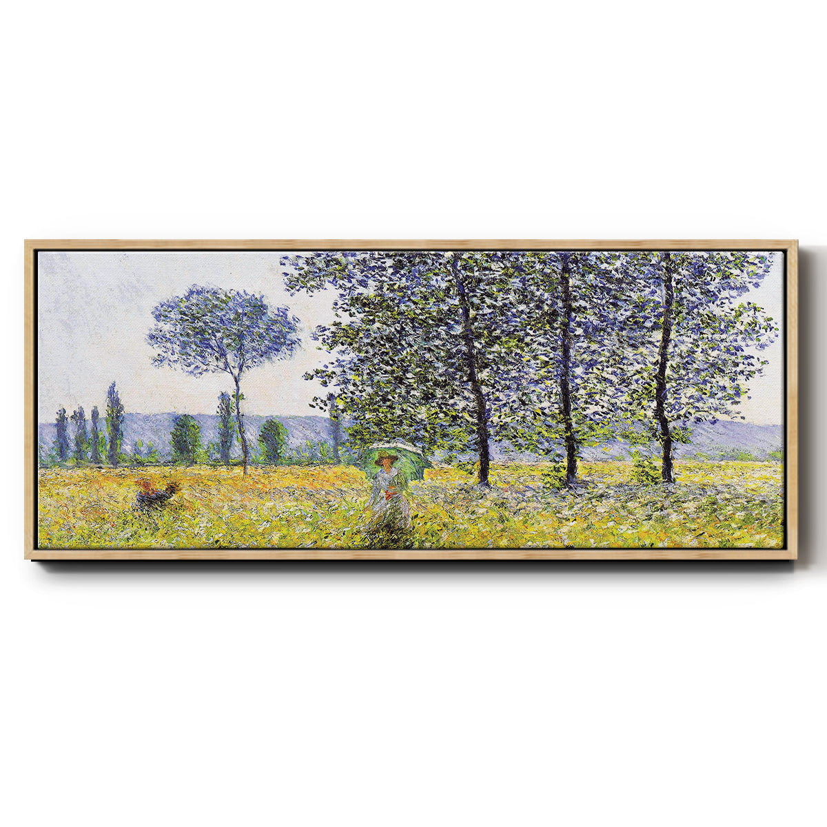 Sunlight Effect Under the Poplars, 1887 - Floater Framed Canvas Print