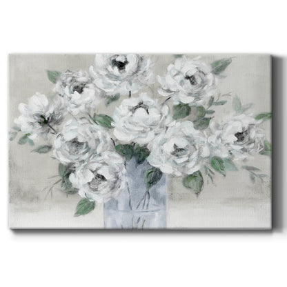 Tender White Roses - Canvas Art Print