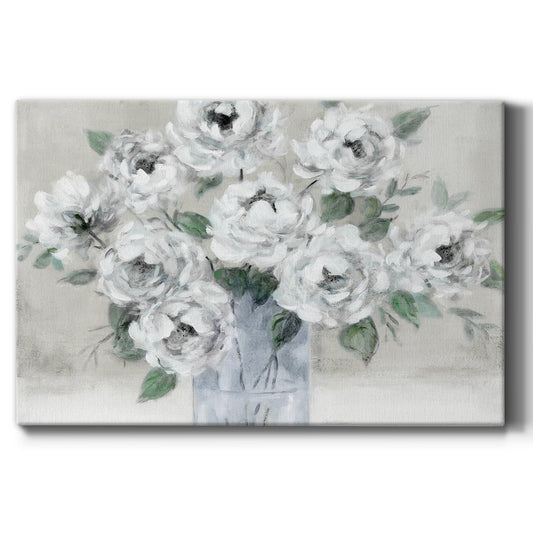 Tender White Roses - Canvas Art Print