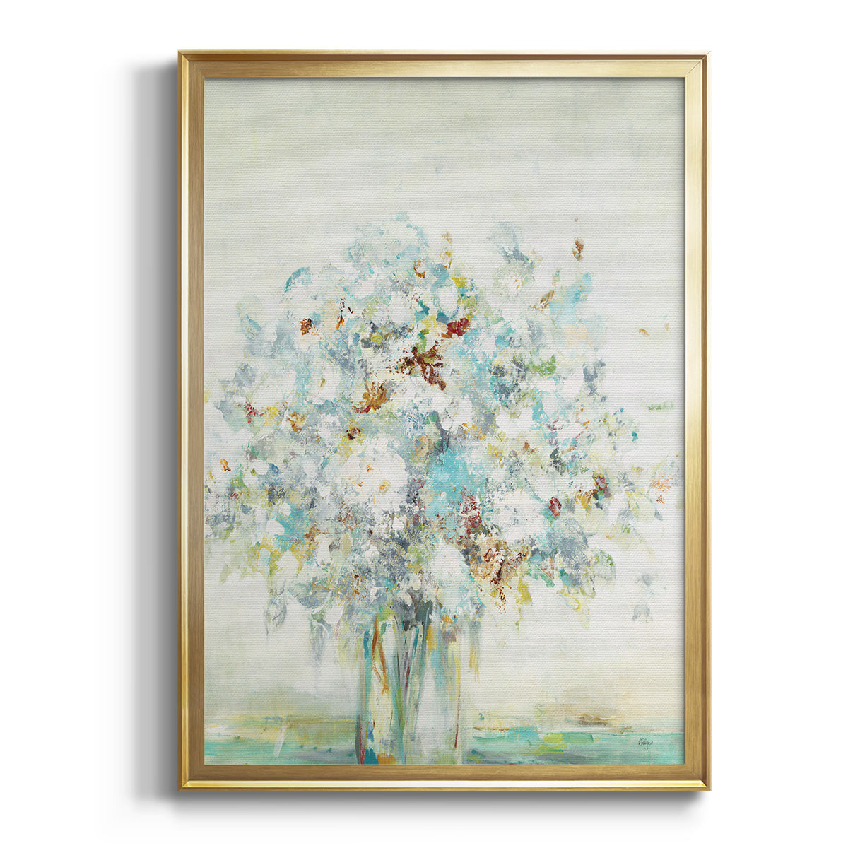 Textured Bouquet - Modern Framed Canvas Print