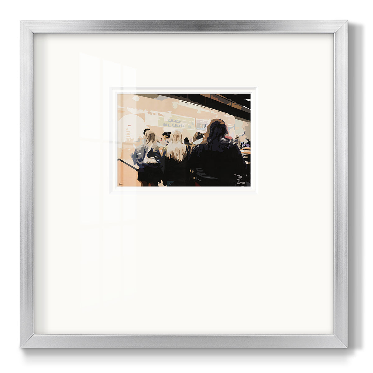 Late Night Queue - Double Matboard Framed Print
