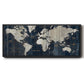Old World Map Blue - Floater Framed Canvas Print