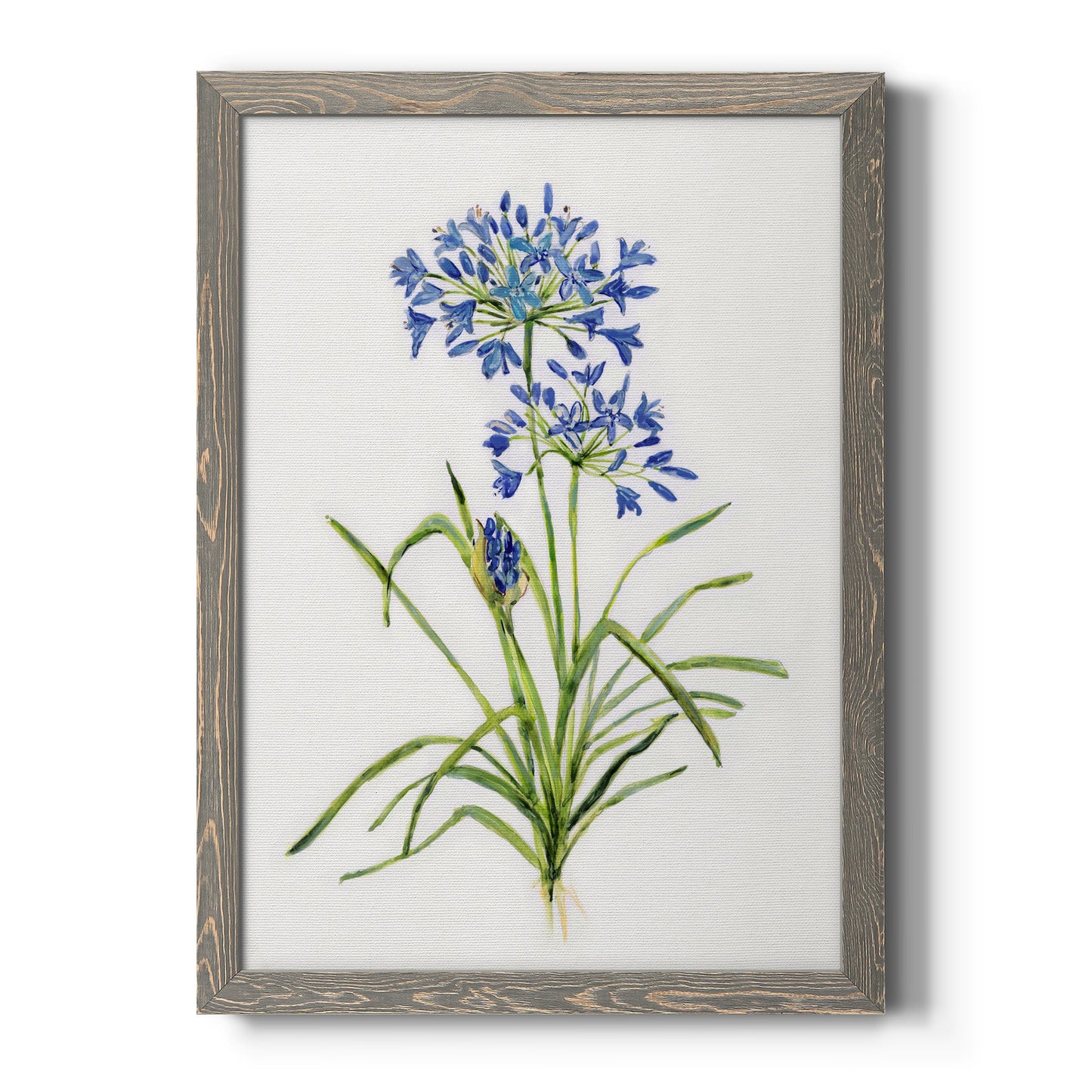 Blue Lively Botanical I - Premium Canvas Framed in Barnwood - Ready to Hang