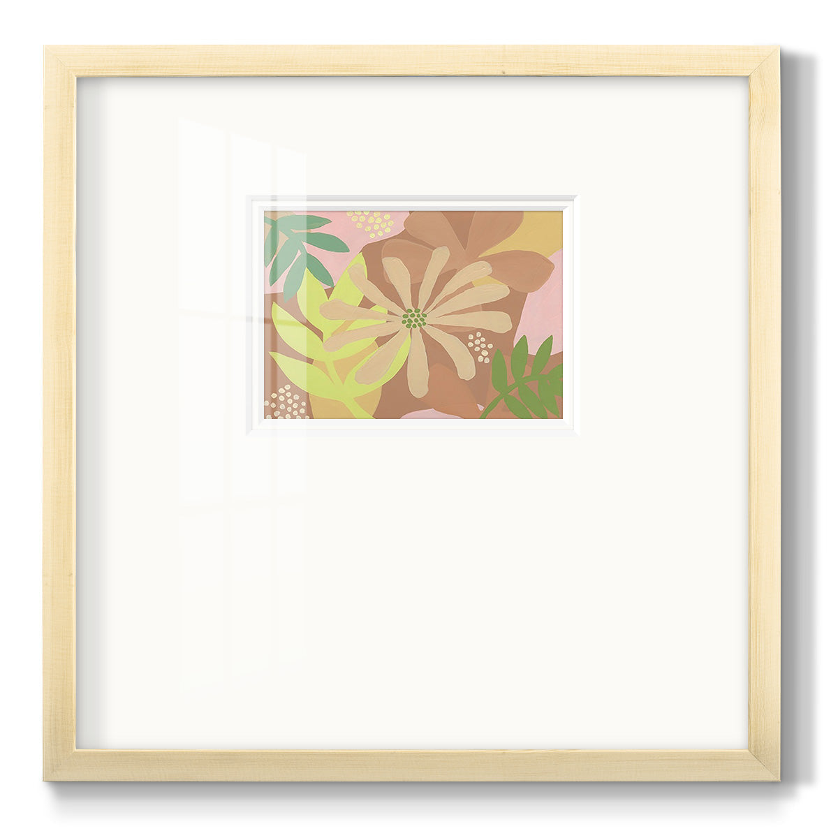 Neutral Blooms II - Double Matboard Framed Print