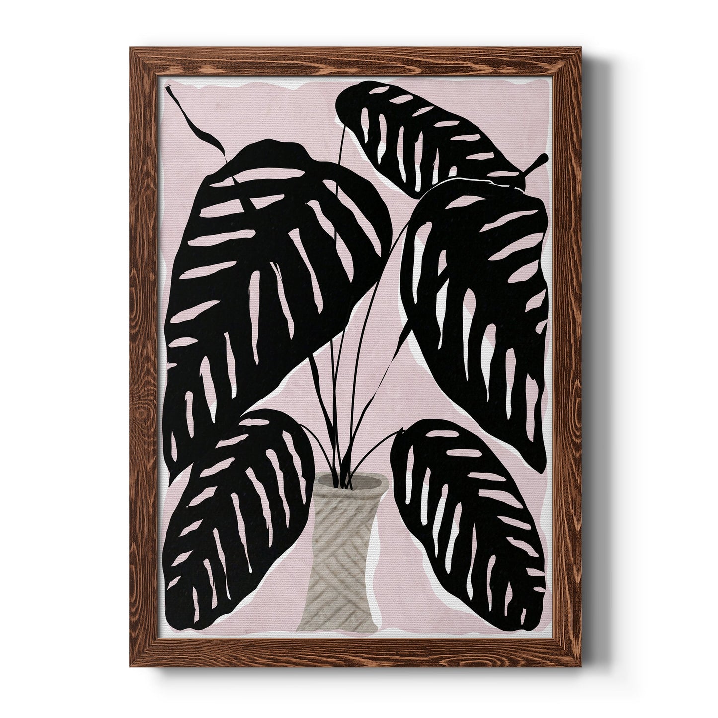 Potted Plant I - Barnwood Framed Canvas Print