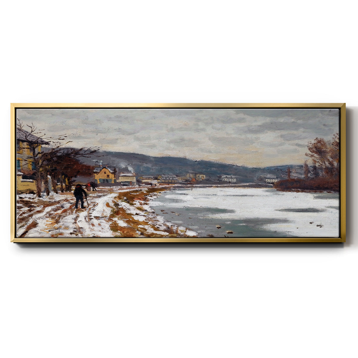 The Seine at Bougival, 1869 - Floater Framed Canvas Print