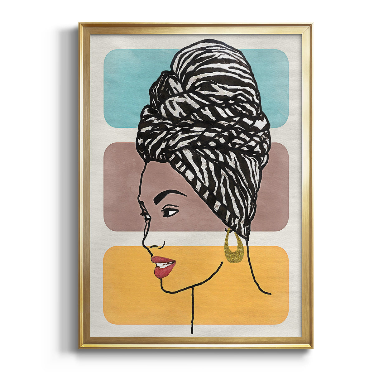 Head Wrap II - Modern Framed Canvas Print